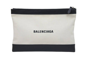 BALENCIAGA バレンシアガ クラッチバッグ ハンドバッグ 373834 9260 U 528147 キャンバスレザー ブラック ベージュ 美品  中古 51273 – Casanova Vintage