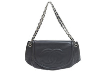 画像をギャラリービューアに読み込む, CHANEL シャネル ショルダーバッグ ハーフムーンチェーンショルダーバッグ シルバー金具 美品 中古 51287