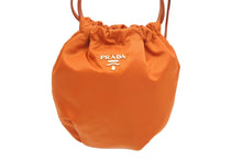 Load image into Gallery viewer, 極美品 PRADA プラダ ミニバッグ ポーチ オレンジ ナイロン レザー ゴールド金具 イタリア製 中古 51288