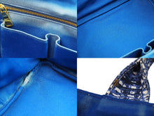 Load image into Gallery viewer, PRADA プラダ トートバッグ ハンドバッグ B1872B CANAPA STAMPATA カナパ ブルー ゴールド金具 良品 中古 51290