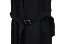 Load image into Gallery viewer, HERMES エルメス ワンピース トップス マルジェラ期 ベルト一体型 リネン ブラック シルバー金具 サイズ34 美品 中古 51321