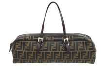 画像をギャラリービューアに読み込む, FENDI フェンディ ハンドバッグ ミニボストンバッグ ズッカ柄 8BL006 キャンバス レザー ブラウン シルバー金具 美品 中古 51362
