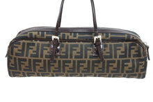 画像をギャラリービューアに読み込む, FENDI フェンディ ハンドバッグ ミニボストンバッグ ズッカ柄 8BL006 キャンバス レザー ブラウン シルバー金具 美品 中古 51362