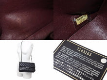 画像をギャラリービューアに読み込む, CHANEL マトラッセWフラップチェーンショルダー 7番台 25 ショルダーバッグ ブラック×シルバー金具 レザー 美品 中古 51367