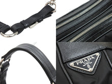 Load image into Gallery viewer, PRADA プラダ ワンショルダーバッグ BR2162 VELA VINTAGE 三角プレート ナイロン レザー ブラック シルバー金具 美品 中古 51385
