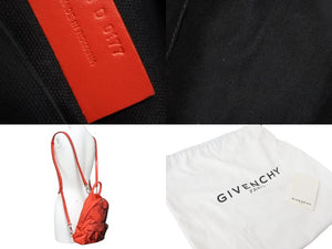 Givenchy ジバンシー バンビ バックパック リュックサック EXD0177 ナイロン レザー レッド ブラック シルバー金具 美品 中古 51388