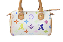 画像をギャラリービューアに読み込む, LouisVuitton ルイヴィトン ミニスピーディ ポーチ ハンドバッグ 村上隆 M92645 ホワイト モノグラムマルチカラー 良品 中古 51401