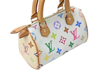 画像をギャラリービューアに読み込む, LouisVuitton ルイヴィトン ミニスピーディ ポーチ ハンドバッグ 村上隆 M92645 ホワイト モノグラムマルチカラー 良品 中古 51401
