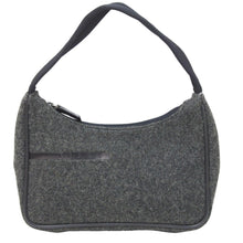 Load image into Gallery viewer, PRADA プラダ ワンショルダーバッグ ハンドバッグ イタリア製 ウール コットン カーフレザー グレー ブラック 美品 中古 51406