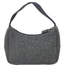 Load image into Gallery viewer, PRADA プラダ ワンショルダーバッグ ハンドバッグ イタリア製 ウール コットン カーフレザー グレー ブラック 美品 中古 51406