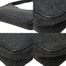 Load image into Gallery viewer, PRADA プラダ ワンショルダーバッグ ハンドバッグ イタリア製 ウール コットン カーフレザー グレー ブラック 美品 中古 51406