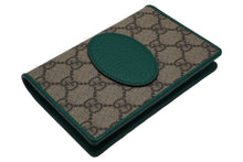 画像をギャラリービューアに読み込む, 極美品 GUCCI グッチ パスポートケース 586257 GGスプリーム キャンバス レザー ベージュ グリーン 中古 51421