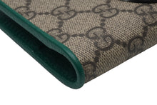 画像をギャラリービューアに読み込む, 極美品 GUCCI グッチ パスポートケース 586257 GGスプリーム キャンバス レザー ベージュ グリーン 中古 51421