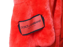 Load image into Gallery viewer, 極美品 DOLCE&amp;GABBANA ドルチェアンドガッバーナ ラパンファーコート シルク 太陽 月 舞妓レッド F0T32F/FUPLS 中古 51475