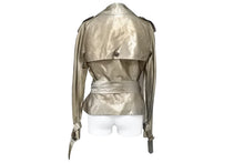 Load image into Gallery viewer, Christian Dior クリスチャンディオール ライダースジャケット シルバー 光沢 金属繊維 シルク 0E21225S1919 38 中古 51480