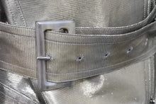 Load image into Gallery viewer, Christian Dior クリスチャンディオール ライダースジャケット シルバー 光沢 金属繊維 シルク 0E21225S1919 38 中古 51480