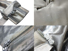 Load image into Gallery viewer, Christian Dior クリスチャンディオール ライダースジャケット シルバー 光沢 金属繊維 シルク 0E21225S1919 38 中古 51480