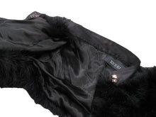 画像をギャラリービューアに読み込む, GUCCI グッチ ターキーフェザー 羽織り ファー シルク ブラック 黒 付け袖 長袖 129661.XP071 中古 51493