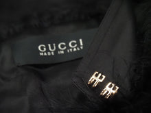 画像をギャラリービューアに読み込む, GUCCI グッチ ターキーフェザー 羽織り ファー シルク ブラック 黒 付け袖 長袖 129661.XP071 中古 51493