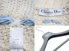 画像をギャラリービューアに読み込む, Christian Dior クリスチャンディオール リボン カーディガン ホワイト ターコイズブルー 0H24811AM545 サイズXS 良品 中古 51494