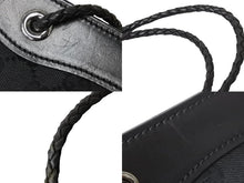画像をギャラリービューアに読み込む, GUCCI グッチ GGキャンバス ハンドバッグ ミニトート 巾着バッグ レザー 黒 ブラック シルバー 109143 002122 中古 51565