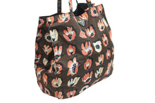 Load image into Gallery viewer, PRADA プラダ トートバッグ ポーチ 三角プレート 花柄 ブラウン シルバー金具 イタリア製 ナイロン 美品 中古 51594