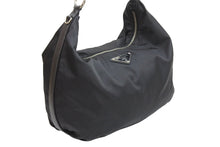 Load image into Gallery viewer, 極美品 PRADA プラダ ショルダーバック ハンドバッグ プレートロゴ ブラック 黒 ナイロン 中古 51595