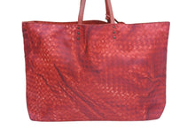 Load image into Gallery viewer, BOTTEGAVENETA ボッテガヴェネタ トートバッグ ハンドバッグ イントレチャート柄 レッド イタリア製 美品 中古 51600