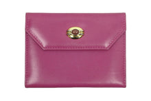 画像をギャラリービューアに読み込む, GUCCI グッチ カードケース レディース 0301140545 パープル レザー ゴールド金具 イタリア製 美品 中古 51606