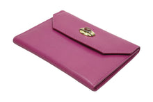 画像をギャラリービューアに読み込む, GUCCI グッチ カードケース レディース 0301140545 パープル レザー ゴールド金具 イタリア製 美品 中古 51606