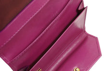 画像をギャラリービューアに読み込む, GUCCI グッチ カードケース レディース 0301140545 パープル レザー ゴールド金具 イタリア製 美品 中古 51606