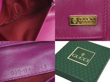 画像をギャラリービューアに読み込む, GUCCI グッチ カードケース レディース 0301140545 パープル レザー ゴールド金具 イタリア製 美品 中古 51606