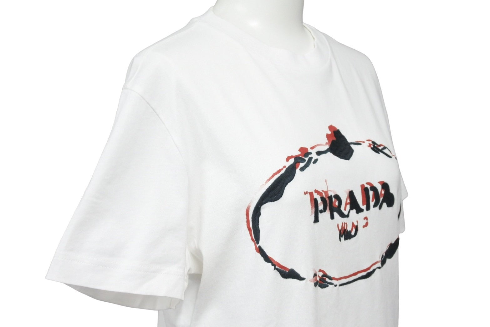 PRADA プラダ 半袖Ｔシャツ RN.98339 CA.34767 刺繡 ホワイト コットン 