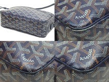 画像をギャラリービューアに読み込む, GOYARD ゴヤール ブラック カップヴェール PM 斜め掛けショルダーバッグ ポシェット ネイビー 美品 中古 51638