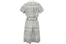 画像をギャラリービューアに読み込む, CHANEL シャネル ジャケット レディース P57900V43835 ホワイト グレー ツイード サイズ36 ゴールド金具 美品 中古 51652