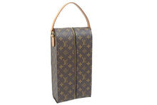 Load image into Gallery viewer, LOUIS VUITTON ルイヴィトン ワインキャリア コーティングキャンバス ゴールド金具 モノグラム AS0050 ブラウン 美品 中古 51654