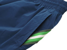Load image into Gallery viewer, HERMES エルメス ラインパンツ ナイロンパンツ ジャージ ナイロン エラステン ネイビー グリーン サイズ40 美品 中古 51660