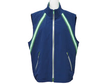 Load image into Gallery viewer, HERMES エルメス ナイロンベスト ジャージ ライン フランス製 ナイロン エラステン ネイビー グリーン サイズ50 美品 中古 51661