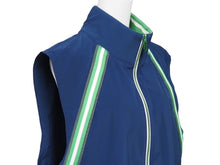 Load image into Gallery viewer, HERMES エルメス ナイロンベスト ジャージ ライン フランス製 ナイロン エラステン ネイビー グリーン サイズ50 美品 中古 51661