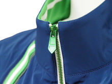 Load image into Gallery viewer, HERMES エルメス ナイロンベスト ジャージ ライン フランス製 ナイロン エラステン ネイビー グリーン サイズ50 美品 中古 51661