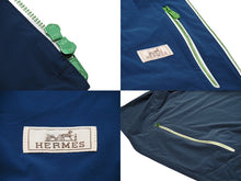 Load image into Gallery viewer, HERMES エルメス ナイロンベスト ジャージ ライン フランス製 ナイロン エラステン ネイビー グリーン サイズ50 美品 中古 51661