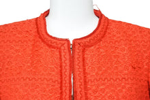 画像をギャラリービューアに読み込む, CAROLINA HERRERA キャロライナ ヘレラ ツイード ジャケット レッド アクリル 赤 アウター デザイン 310983 サイズ0 中古 51673