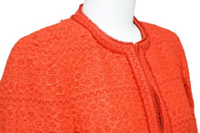 画像をギャラリービューアに読み込む, CAROLINA HERRERA キャロライナ ヘレラ ツイード ジャケット レッド アクリル 赤 アウター デザイン 310983 サイズ0 中古 51673