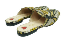 画像をギャラリービューアに読み込む, GUCCI グッチ サンダル プリンスタウン ホースビット バブーシュ ミュール 432773 キャンバス ブラック ゴールド 良品 中古 51674
