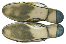 画像をギャラリービューアに読み込む, GUCCI グッチ サンダル プリンスタウン ホースビット バブーシュ ミュール 432773 キャンバス ブラック ゴールド 良品 中古 51674