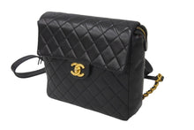 画像をギャラリービューアに読み込む, CHANEL シャネル マトラッセ リュックサック ミニバックパック ココマーク ラムスキン ブラック ゴールド金具 美品 中古 51678