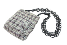 Load image into Gallery viewer, CHANEL シャネル ショルダーバッグ チェーンショルダー 10番台 2005年 ツイード グレー カメリア 美品 中古 51679