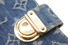画像をギャラリービューアに読み込む, LOUIS VUITTON ルイヴィトン 手帳 デニム モノグラム ゴールド金具 ブルー ブラウン レザー 良品 中古 51703