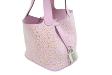 Load image into Gallery viewer, 新品未使用品 HERMES エルメス ハンドバッグ マイクロピコタン ラッキーデイジー U刻印 ヴォースイフト 牛皮 ピンク 中古 51707