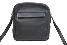 画像をギャラリービューアに読み込む, GUCCI グッチ ショルダーバッグ GGロゴ ブラック レザー 337084 シルバー金具 イタリア製 美品 中古 51715